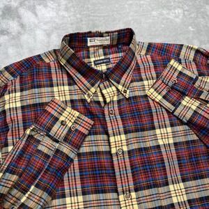 GITMAN BROS Plaid Button Down Shirt Mens Large Tall Red Blue Classic Fit Kashmyl